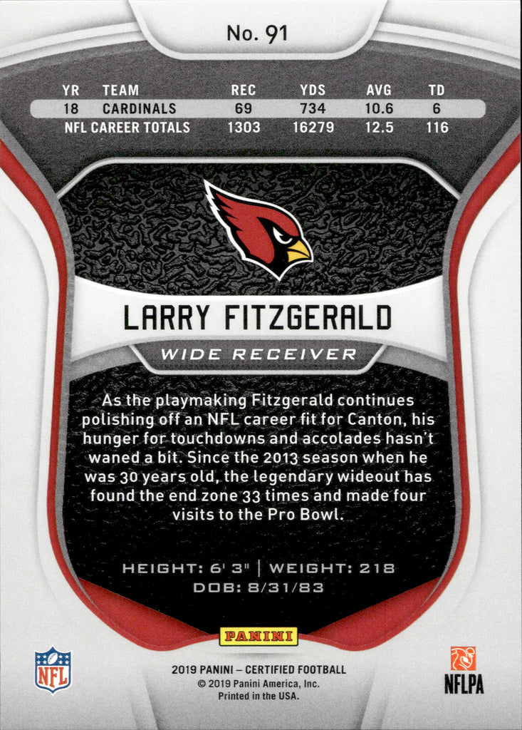 Larry Fitzgerald 2022 Panini Select Football Draft Picks SELECT