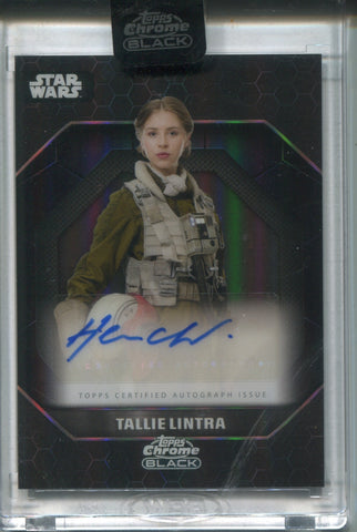 2024 Hermione Corfield as Tallie Lintra Topps Chrome Black LIGHT SIDE AUTO ENCASED #ALS-HC