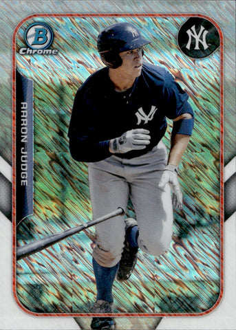 2015 Aaron Judge Bowman THE FARM'S FINEST CHROME MINI SHIMMER REFRACTOR #FFM-AJ New York Yankees