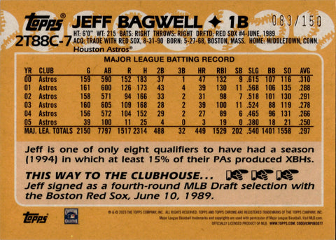 2023 Topps '88 Topps Silver Pack Chrome Series 2 #2T88C7 Jeff Bagwell -  NM-MT - The Dugout Sportscards & Comics