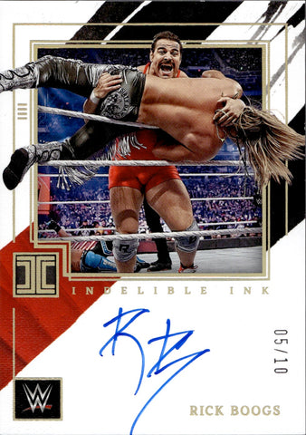 2022 Rick Boogs Panini Impeccable INDELIBLE INK HOLO GOLD AUTO 5/10 #IN-RBG