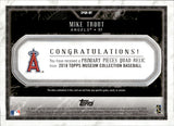 2018 Mike Trout Topps Museum Collection PRIMARY PIECES QUAD RELIC GAME-USED JERSEY 09/99 #SPQR-MT Los Angeles Anaheim Angels