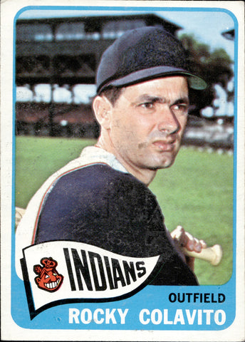1965 Rocky Colavito Topps #380 Cleveland Indians 2