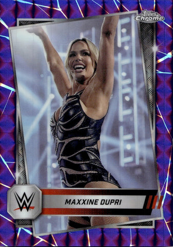 2025 Maxxine Dupri Topps Chrome WWE PURPLE GEOMETRIC REFRACTOR 04/10 #116 Monday Night Raw