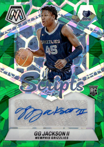 2023-24 GG Jackson II Panini Mosaic SCRIPTS GREEN ICE ROOKIE AUTO Memphis Grizzlies #RS-GGJ