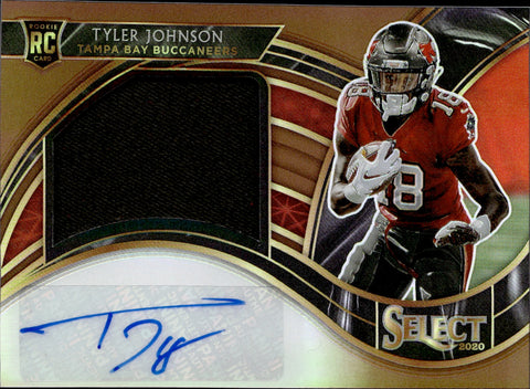 2020 Tyler Johnson Panini Select JUMBO ROOKIE SIGNATURE SWATCHES PRIZM COPPER JERSEY AUTO 39/49 Tampa Bay Buccaneers #JRS-TJO