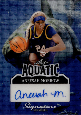 2025 Aneesah Morrow Leaf Signature Series AQUATIC SHARK AUTO 1/1 Connecticut Sun A-AM1