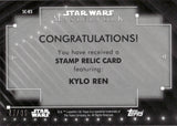 2020 Kylo Ren Sith Trooper Topps Masterwork STAMPS GREEN 27/99 #SC-KS