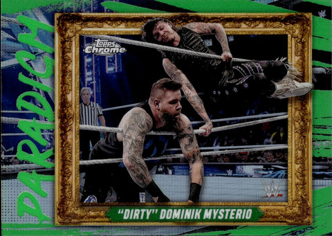 2025 Dominik Mysterio Topps Chrome PARADIGM GREEN REFRACTOR 35/99 #PAR-DDM