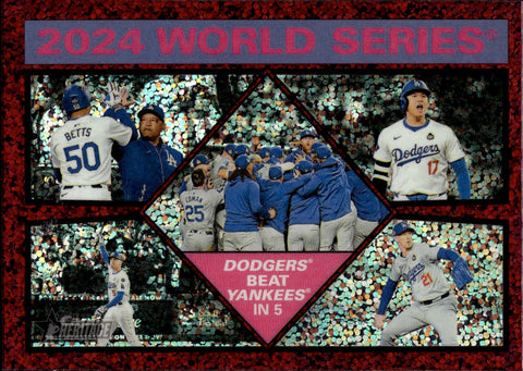 2025 Ohtani Betts Freeman Topps Heritage 2024 WORLD SERIES BURGUNDY SPARKLE REFRACTOR Los Angeles Dodgers #462