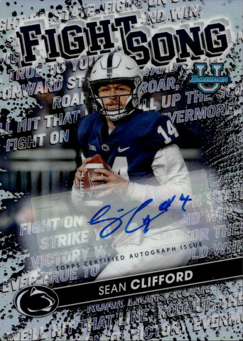 2022 Sean Clifford Topps Bowman's Best FIGHT SONG AUTO 7/99 Penn State #FS-15