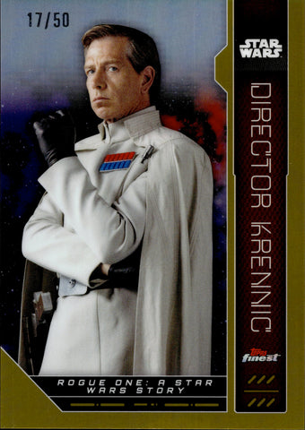 2023 Director Krennic Topps Finest Star Wars GOLD REFRACTOR 17/50 #EB-16 Rogue One