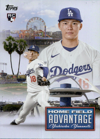 2024 Yoshinobu Yamamoto Topps Series 2 ROOKIE HOME FIELD ADVANTAGE RC #HFA-20 Los Angeles Dodgers