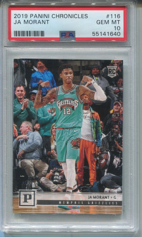 2019-20 Ja Morant Panini Chronicles YOUNG DOLPH ROOKIE RC PSA 10 #116 Memphis Grizzlies 1640