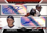 2007 Miguel Cabrera Dontrelle Willis Topps Co-Signers DUAL AUTO AUTOGRAPH #CS-CW Florida Marlins