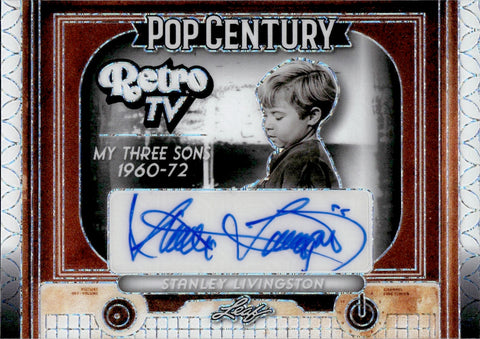 2024 Stanley Livingston Leaf Pop Century RETRO TV CRYSTAL WHITE AUTO 1/1 ONE OF ONE AUTOGRAPH #RTV-SL1 My Three Sons