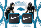 2025 Kyle Hamilton Marlon Humphrey Panini Flawless PLATINUM BLUE DUAL DIAMOND NIKE LOGO 1/2 RELIC #DDM-BAL Baltimore Ravens