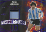 2024 Diego Maradona Leaf In the Game Used PURPLE FOIL A NUMBERS GAME JERSEY 4/9 RELIC #ANF-10 Argentina
