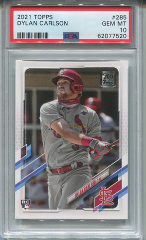 2021 Dylan Carlson Topps Series 1 ROOKIE PSA 10 #285 St. Louis Cardinals 7520