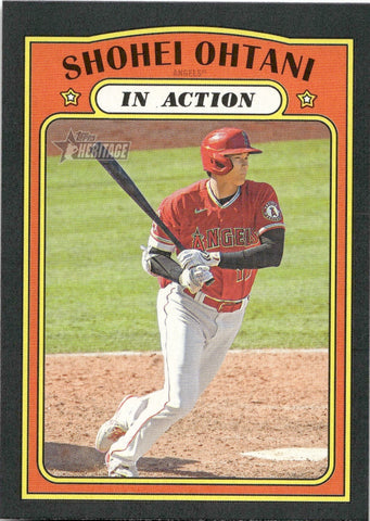 2021 Shohei Ohtani Topps Heritage BLACK BORDER IN ACTION SP /50 #246 Anaheim Angels