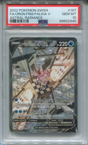 2022 FA/ Origin Forme Palkia V Pokemon Sword & Shield ASTRAL RADIANCE PSA 10 #167 2445