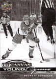 2025-26 Beckett Sennecke Upper Deck Extended Series UD CANVAS BLACK & WHITE YOUNG GUNS ROOKIE RC #C-368 Anaheim Ducks