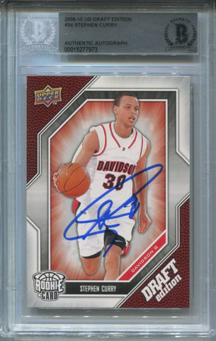 2009-10 Stephen Curry Upper Deck Draft Edition BAS AUTO AUTOGRAPH ROOKIE RC #34 Golden State Warriors 7973