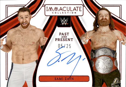 2023 Sami Zayn Panini Immaculate Collection RUBY RED PAST & PRESENT AUTO 05/25 AUTOGRAPH #PP-SZN Monday Night Raw