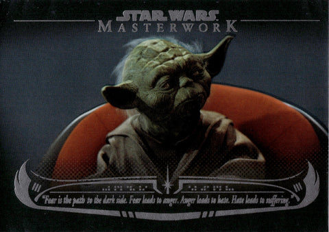 2020 The Wisdom of Yoda Topps Star Wars Masterwork RAINBOW FOIL FEAR IS THE PATH TO THE DARK SIDE... 276/299 #WY-10