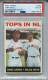 1964 Hank Aaron Willie Mays Topps TOPS IN N.L. PSA 4 #423 Braves Giants HOF 4418