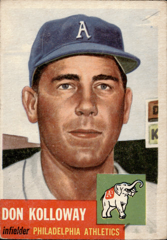 1953 Don Kolloway Topps #97 Philadelphia Athletics BV $30