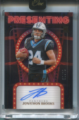 2024 Jonathon Brooks Panini One BRONZE PRESENTING ROOKIE AUTO 08/15 AUTOGRAPH RC #163 Carolina Panthers