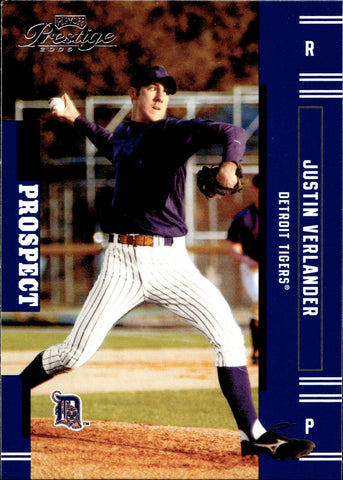 2005 Justin Verlander Playoff Prestige ROOKIE RC #151 Detroit Tigers