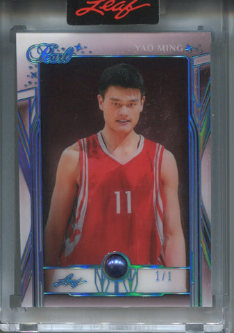 2025 Yao Ming Leaf Pearl PLATINUM FOIL 1/1 ONE OF ONE #68 Houston Rockets HOF