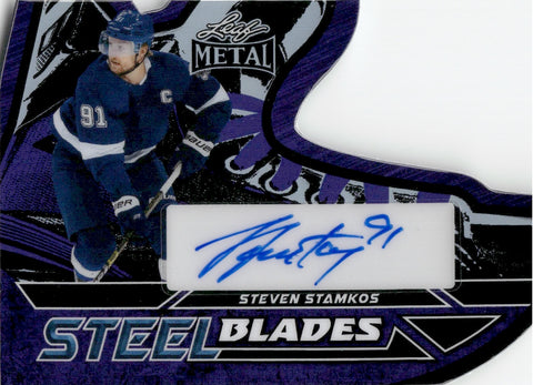 2025 Steven Stamkos Leaf Metal PURPLE STEEL BLADES DIE CUT AUTO 5/7 AUTOGRAPH #SB-SS2 Tampa Bay Lightning