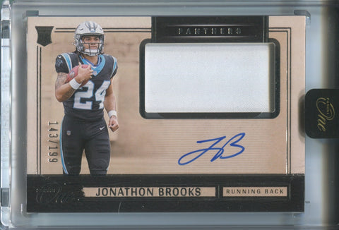 2024 Jonathon Brooks Panini One ROOKIE JUMBO PATCH AUTO 143/199 AUTOGRAPH RELIC #13 Carolina Panthers