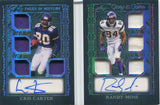 2025 Randy Moss Cris Carter Leaf Glory of the Game PAGES IN HISTORY 8 PIECE AUTO DUAL AUTO 1/3 AUTOGRAPH RELIC BOOKLET #PH-2 Minnesota Vikings HOF
