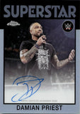 2025 Damian Priest Topps Chrome WWE 1986 DESIGN REFRACTOR AUTO AUTOGRAPH #86T-DP Friday Night Smackdown