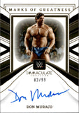 2023 Don Muraco Auto Autograph Panini Immaculate Collection WWE Marks of Greatness 83/99 #MG-DMR WWE Legends