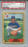 1987 Mike Stanley Topps Traded TIFFANY PSA 10 #116T Texas Rangers 5327