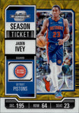 2023-24 Jaden Ivey Panini Contenders Optic SEASON TICKET INTERNATIONAL GOLD 10/10 #41 Detroit Pistons
