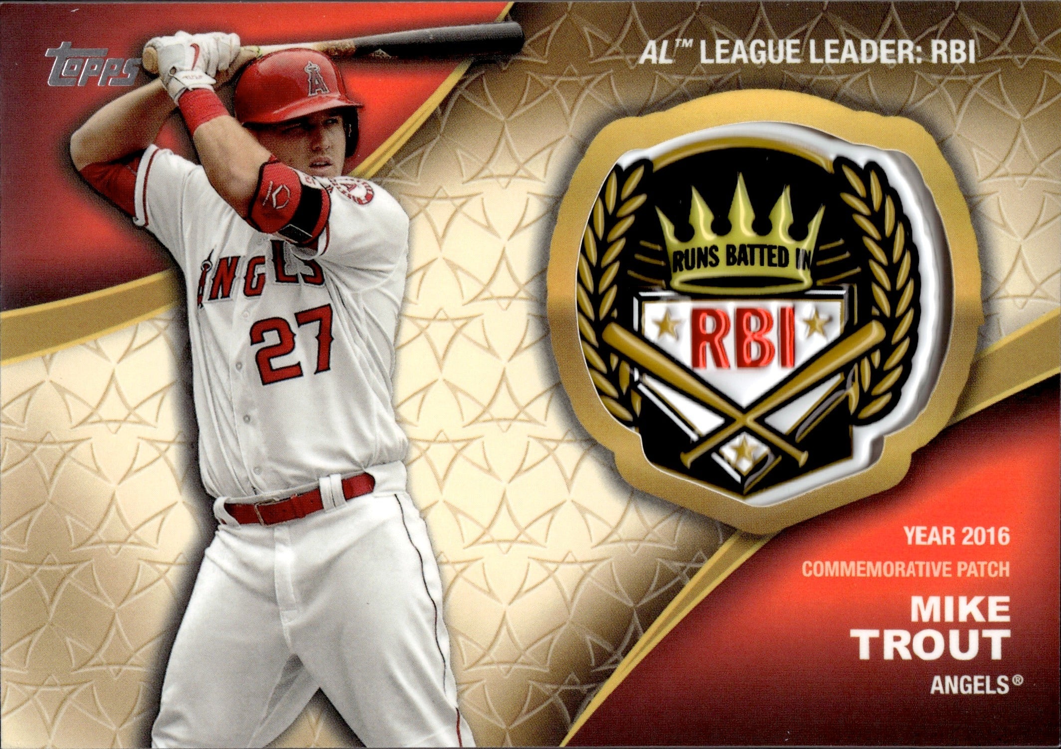 2022 Topps Series 1 Mike Trout Commemorative Jersey Number