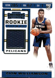 2019-20 Zion Williamson Panini Contenders ROOKIE TICKET SWATCHES JERSEY RELIC RC #RTS-ZWL New Orleans Pelicans