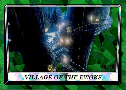 2023 Village of the Ewoks Topps Chrome Star Wars Sapphire Edition GREEN 45/60 #175 Return of the Jedi