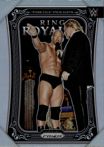 2023 Stone Cold Steve Austin Panini Prizm WWE HOLO SILVER RING ROYALTY #1 WWE Legend