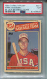 1985 Mark McGwire Topps TIFFANY USA BASEBALL TEAM ROOKIE RC PSA 7 #401 Oakland A's 6608