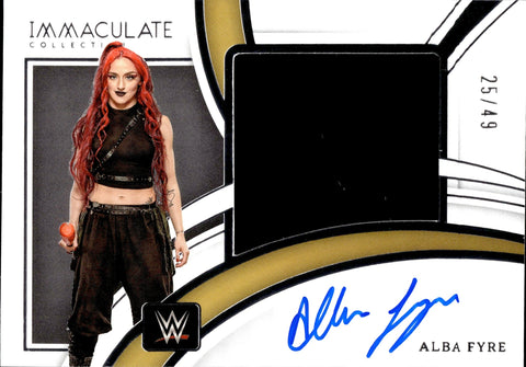 2022 Alba Fyre Panini Immaculate WWE SHIRT AUTO 25/49 AUTOGRAPH RELIC #PM-ABF NXT