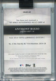2019 Anthony Rizzo Topps Luminaries HIT KINGS QUAD JERSEY AUTO 10/10 AUTOGRAPH RELIC #HKAR-AR Chicago Cubs