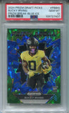 2024 Bucky Irving Panini Prizm Draft Picks PRIZM BREAK BLUE ICE ROOKIE 73/99 RC PSA 10 #PB-BIG Tampa Bay Buccaneers 7407