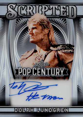 2025 Dolph Lundgren Leaf Pop Century SILVER INSCRIBED AUTO 10/10 AUTOGRAPH #SC-DL2 He-Man